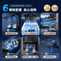 艾美特 顶侧双吸大吸力自动清洗抽烟机 V6 28m³变频+挥手大彩屏智控