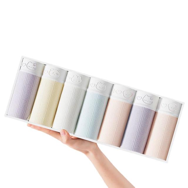 莫代尔 7条装女士内裤女纯棉7A抗菌100%棉裆中腰无痕透气少女内裤 L