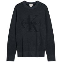 Calvin KleinJeans25秋季男士休闲通勤ck提花圆领打底针织衫毛衣4RD390G WD7-深空灰 XS