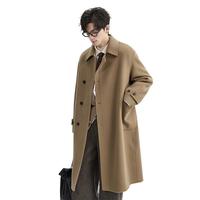 伯爵卓尔山羊绒羊毛长款双面呢大衣男2025初冬通勤男装外套 P541614 卡其 S (165)