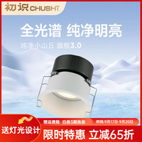 初识（茶叶） 初识厨房筒灯全光谱led射灯嵌入式小山丘家用吊顶孔灯深防眩无主灯 冰川白 -开孔75mm-筒灯 9W 4000K自然光