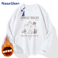 NASA GISS 男士圆领卫衣 白色加绒