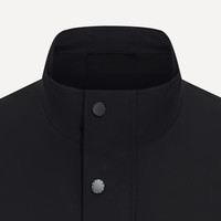 七匹狼男士风衣商务休闲风衣立领风衣外套防风保暖外 001(黑色) 3XL 185/100A