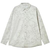 杰克·琼斯（JACK&JONES） 春季潮流百搭静奢风花卉图案满印宽松翻领长袖衬衫男款2251O3008 C57矿物灰 常规 L