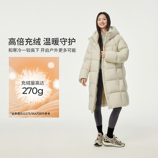 坦博尔2025新款防风加厚羽绒服女长款云朵泡芙休闲百搭连帽保暖530780D 巧克力 S