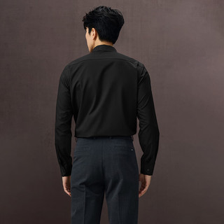 海澜之家 长袖衬衫 黑色 47(190/120A) 男士正装