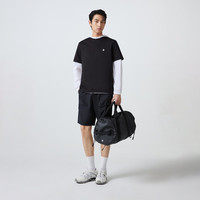 杰克琼斯 春季日常简约百搭多色LOGO刺绣圆领短袖T恤男款225301161 M E40黑色