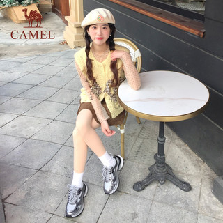  CAMEL/骆驼 厚底 女士运动鞋  L25S283076 枪黑 34