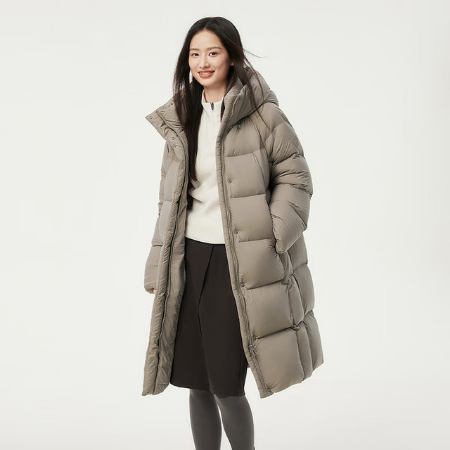 坦博尔 277g高充绒 超级加绒加厚御寒长款连帽羽绒服