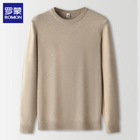 罗蒙（ROMON）男士纯色毛衣2025秋季简约内搭打底针织衫休闲百搭线衣男 深灰 2XL