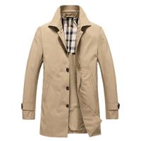 七匹狼风衣男中长款外套男士英伦风简约纯色茄克衫男士翻领通勤轻商务男装上衣服饰【易打理】 701(卡其) 2XL 180/96A