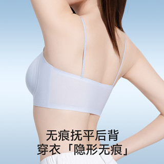 都市丽人 冰丝凉感抗菌 肤色+蓝色 S码 文胸