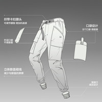 蕉内氧气男士工装束脚裤三防裤子登山户外运动长裤男装 探险棕 XL