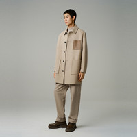 太平鸟男装呢大衣冬季毛呢外套B1AAD4350 黄色1（宽松） M