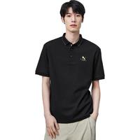 太平鸟男装冰氧吧polo衫男夏季休闲刺绣短袖 黑色1(合体) L