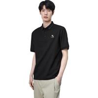 太平鸟男装冰氧吧polo衫男夏季休闲刺绣短袖 黑色（合体） S 