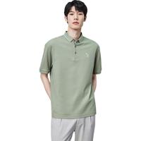 太平鸟男装冰氧吧polo衫男夏季休闲刺绣短袖 豆绿(合体) S