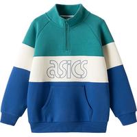 asics亚瑟士童装春季男童运动休闲个性插肩长袖卫衣T恤 130