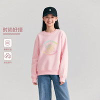 MY LITTLE PONY小马宝莉女童小学生儿童秋冬季卫衣舒适套头衫宽松卡通上衣外套值 粉色渐变字母 160
