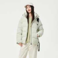 坦博尔羽绒服女可脱卸帽城市运动潮流撞色厚外套TBF550386D 水波青 160