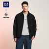 HLA 海澜之家 夹克男24新刺绣翻领外套男春秋HWJAW3W041A 黑色85 175/92A L137~150斤