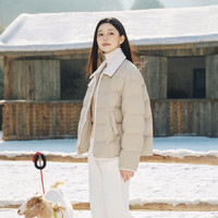 坦博尔秋冬羽绒服女轻薄短款小个子保暖外套TBF330226D 椰奶咖 XL (175)