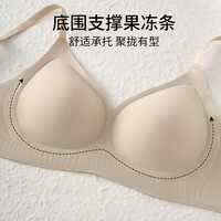 COSMO LADY 都市丽人 女士内衣胸罩薄款内衣女聚拢上托无钢圈文胸2025年新款粉底液内衣 粉底液隐形内衣-香槟白 2XL