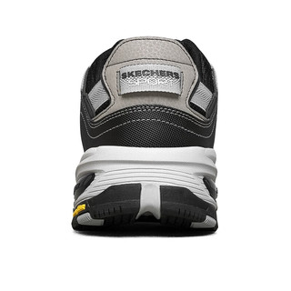 斯凯奇（Skechers）休闲运动鞋男复古潮流厚底增高缓震老爹鞋237145 灰色/黑色/GYBK