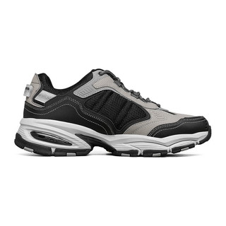 斯凯奇（Skechers）休闲运动鞋男复古潮流厚底增高缓震老爹鞋237145 灰色/黑色/GYBK