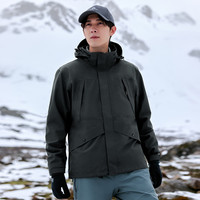 拓路者 冬季硬壳冲锋衣三合一男防风保暖户外高海拔登山服外套 藏青-腋下拉链+抓绒内胆