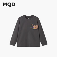 马骑顿(MQD)男童25秋新款街潮学院风女童亲肤舒适圆领卫衣跑步 碳黑 130