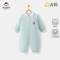班杰威尔（Banjvall）婴儿衣服秋冬季夹棉保暖连体衣宝宝棉衣加厚棉服外出服爬爬服 加厚纯蓝熊棉衣 80cm