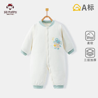 班杰威尔（Banjvall）婴儿衣服秋冬季夹棉保暖连体衣宝宝棉衣加厚棉服外出服爬爬服 加厚纯绿象棉衣 73cm