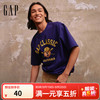 Gap 盖璞 男女装2025小熊印花logo短袖T恤宽松727654 海军蓝 S (165/88A) 亚洲尺码