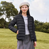 雪中飞 短款轻薄羽绒服女2024冬季薄款连帽保暖休闲时尚百搭外套潮 黑色 XL