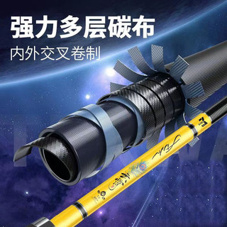 永旭 超轻硬细碳素 3.6米 19调 手竿