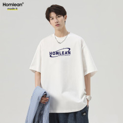 Homlean 短袖T恤男夏季宽松休闲印花半袖打底衫装上衣