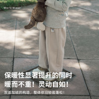 white wheat儿童2025秋季新款裤子摇粒绒时髦男女童休闲百搭束脚裤