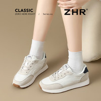 ZHR厚底德训鞋女百搭小个子增高休闲运动鞋时尚软底舒适小白鞋女鞋子 米蓝色 35