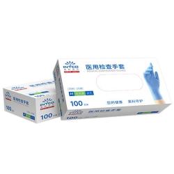 英科医疗 一次性手套 医用手套 加厚耐用 蓝色L码 100只/盒