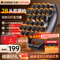 志高 移动端、：志高 多头筋膜枪肌肉放松按摩神器28头 9档50kg推力+动力数显锂电池黑