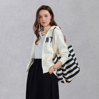 GANT/甘特春季女字母印花纯色连帽长袖拉链卫衣运动休闲宽松外套 113白色 S