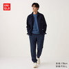 UNIQLO 优衣库 男装粗针松紧九分裤/摇粒绒内里长裤裤子470676 68 深蓝色 M /170/80A