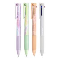 真彩多色圆珠笔小3色卡通可爱创意多色笔按动彩色多功能笔多色笔合一中性笔标记号做笔记 暮山紫+青梅绿+粟壳棕+月白灰-4支12色