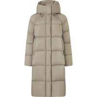 坦博尔泡芙羽绒服女反季中长款鸭绒连帽舒适百搭廓形保暖外套 松木棕 L (170)