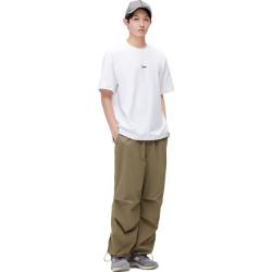 GXG 男装 265g重磅绣花短袖T恤 夏季 白色 175/L