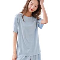 浪莎 女士睡衣女夏季薄款凉感柔顺丝滑慵懒风舒适家居服可外穿2025蓝色