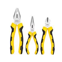 得力（deli）钳子三件套钢丝钳斜口斜嘴钳尖嘴钳电工省力夹持老虎钳8寸6寸6寸