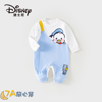 迪士尼新生婴儿春秋连体衣纯棉长袖宝宝衣服可爱哈衣外出服爬服