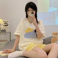浪莎纯棉睡衣女夏季薄款可爱少女全棉短袖短裤2025新可外穿女士家居服